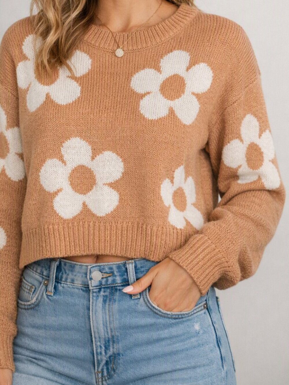 Freshman 1996 Floral Knit Sweater – Size L